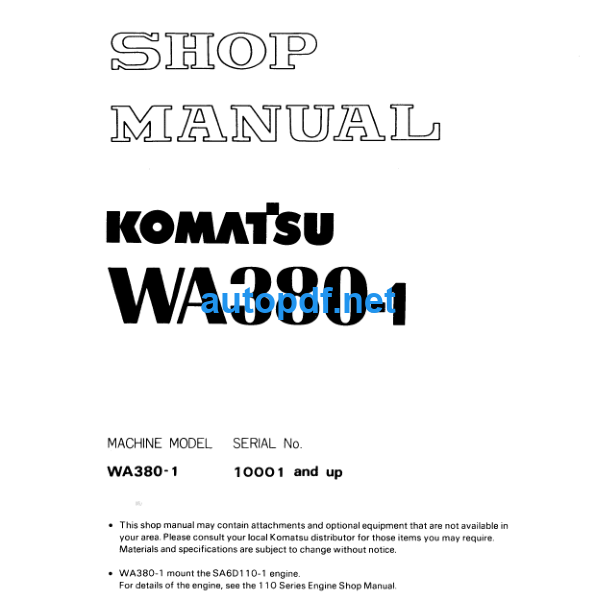 WA380-1 Shop Manual