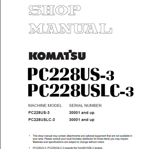 PC228US-3 PC228USLC-3 Shop Manual