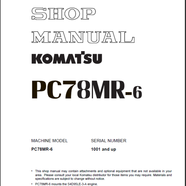 PC78MR-6 Shop Manual