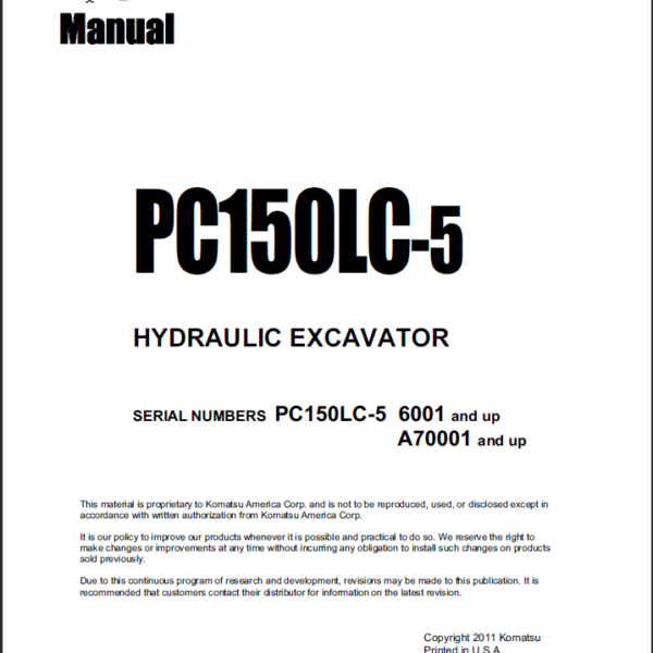 PC150LC-5 Shop Manual