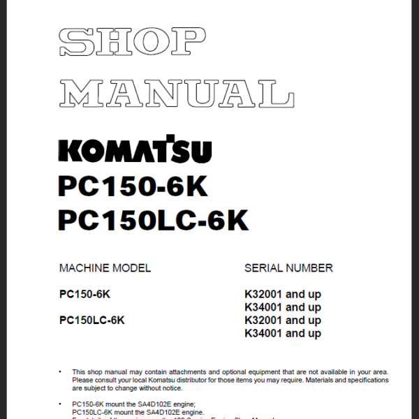 PC150-6K PC150LC-6K Shop Manual
