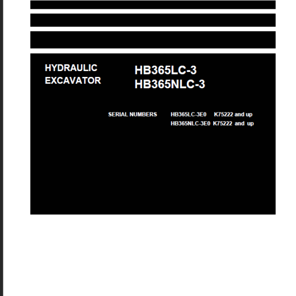 HB365LC-3HB365NLC-3 Shop Manual