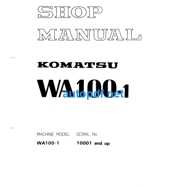 WA100-1 Shop Manual