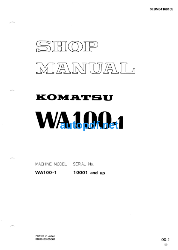 WA100-1 Shop Manual