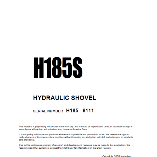 H185S(6111) Shop Manual