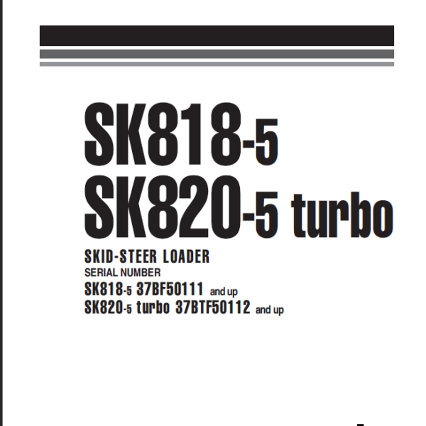 SK818-5 SK820-5 Turbo Shop Manual