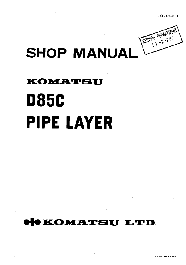 D85C Shop Manual