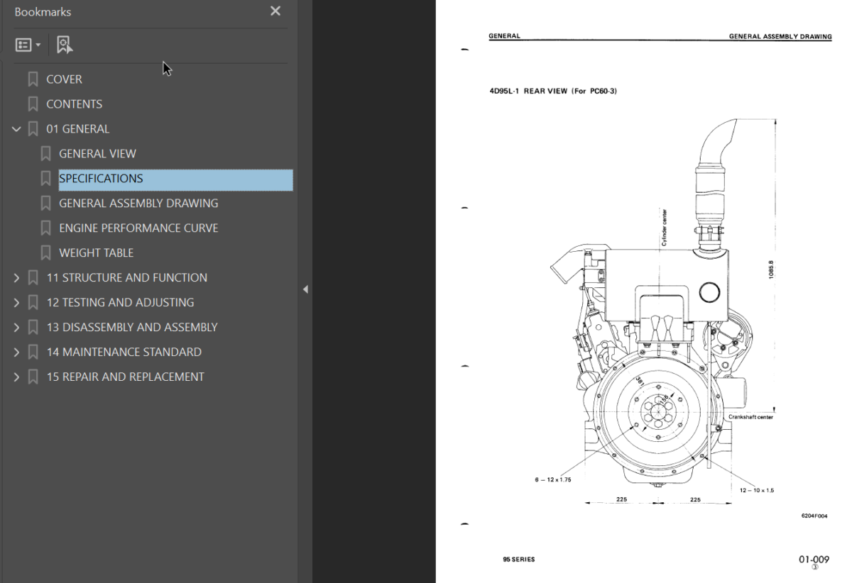 95 SERIES Diesel Engine (SEBE61460114) Shop Manual