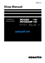 HYDRAULIC EXCAVATOR PC1250 -11E0 PC1250SP-11E0 Shop Manual