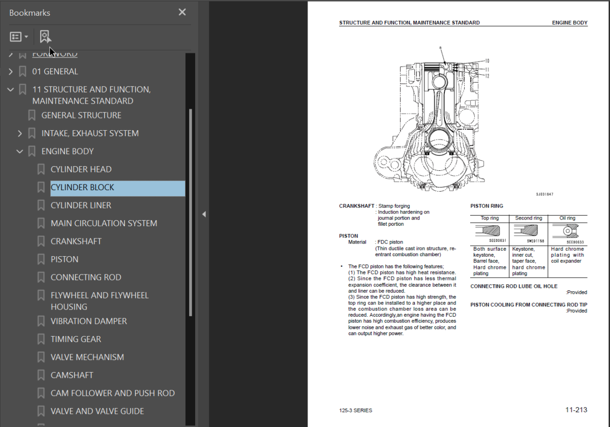 125-3 SERIES Diesel Engine Shop Manual