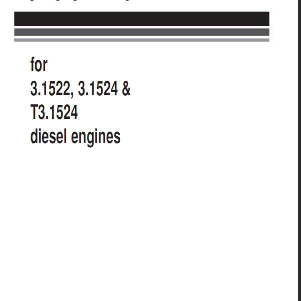 3.1522 3.1524 & T3.1524 Diesel Engine Shop Manual