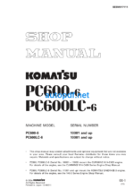 HYDRAULIC EXCAVATOR PC600-6 PC600LC-6 Shop Manual