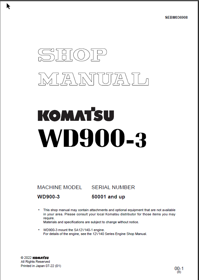 WD900-3 Shop Manual