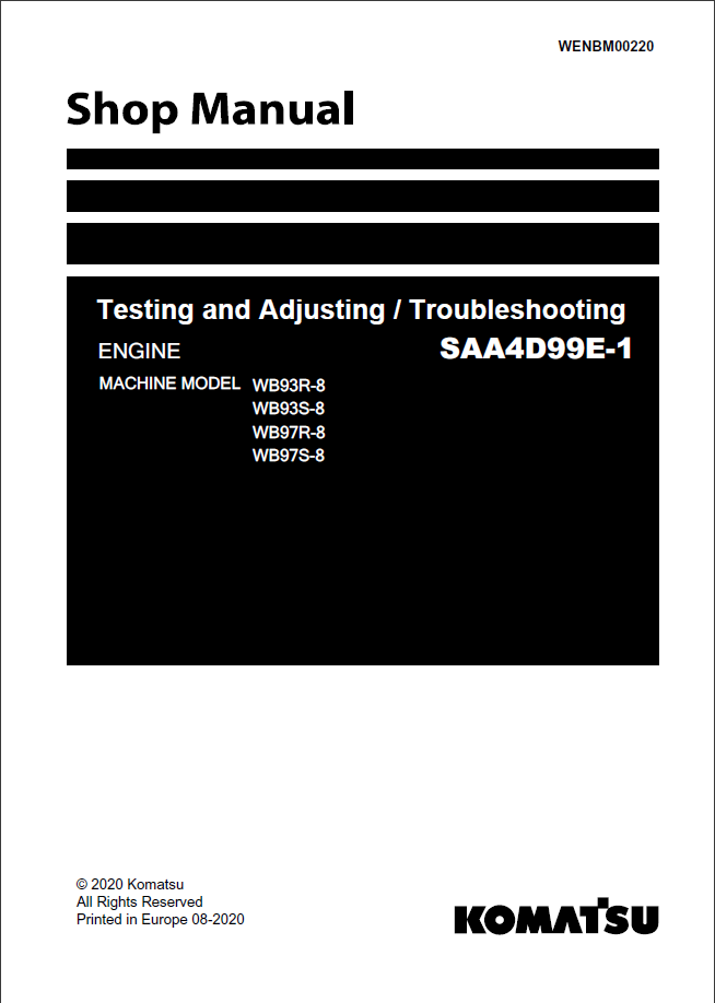 WB93R-8 WB93S-8 WB97R-8 WB97S-8 Engine Shop Manual