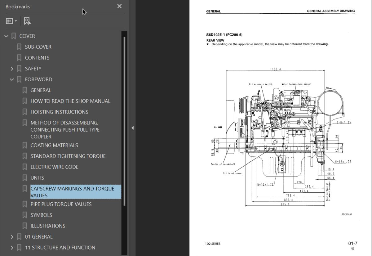 102 SERIES Diesel Engine (YEBM200101) Shop Manual