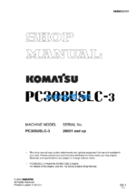 HYDRAULIC EXCAVATOR PC308USLC-3 Shop Manual
