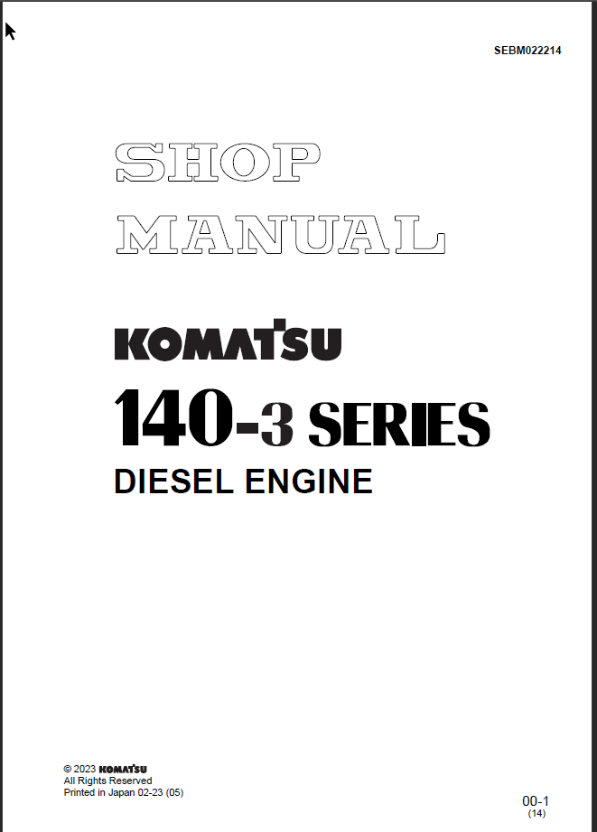 140-3 SERIES Diesel Engine Shop Manual