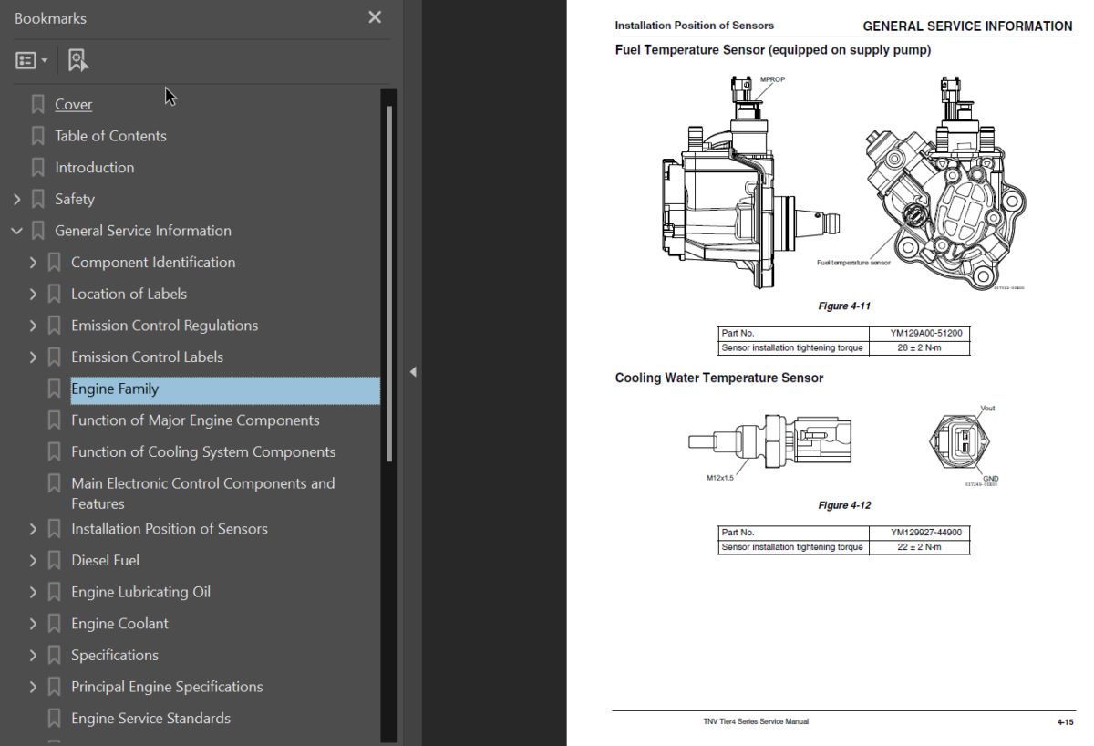 4D98E-6SHA(4TNV98C)S4D98E-6VHA(4TNV98CT) Engine Shop Manual