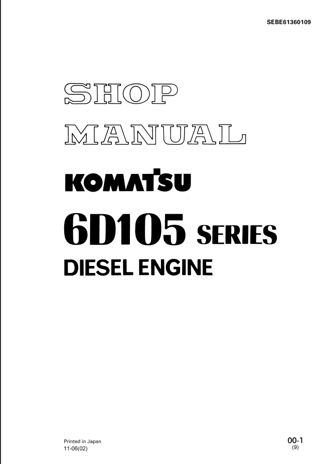 6D105 SERIES Diesel Engine Shop Manual