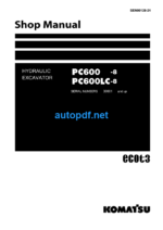 HYDRAULIC EXCAVATOR PC600 -8 PC600LC-8 (SERIAL NUMBERS 30001 and up) Shop Manual