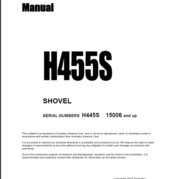 H455S Shop Manual