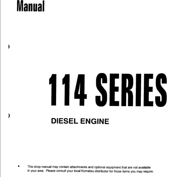 114 SERIES Diesel Engine (SEBM020400) Shop Manual