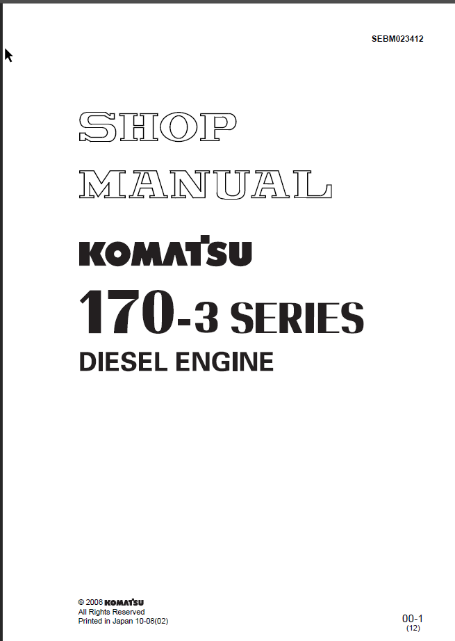 170-3 SERIES Diesel Engine Shop Manual