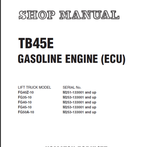 TB45E GASOLINE ENGINE (ECU) Shop Manual