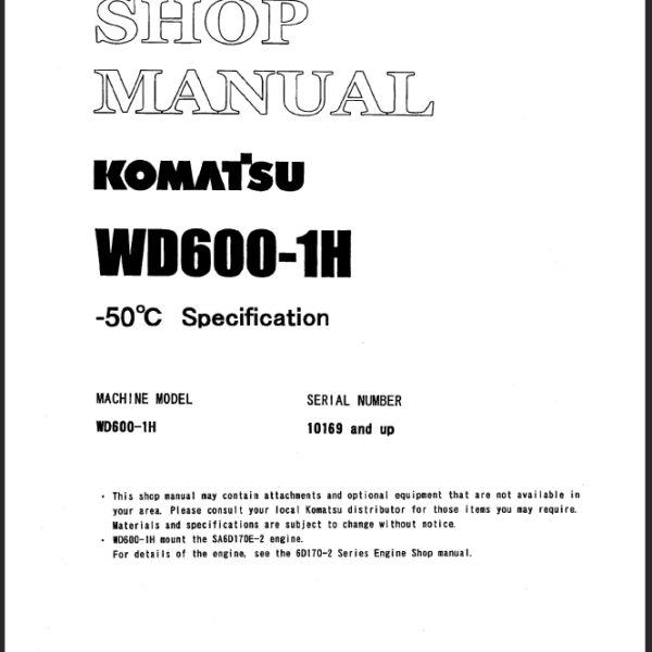 WD600-1H Shop Manual