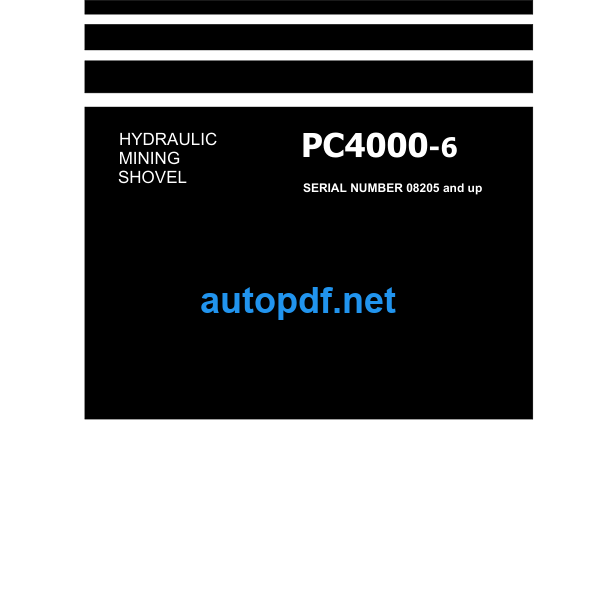 HYDRAULIC EXCAVATOR PC4000-6 Shop Manual