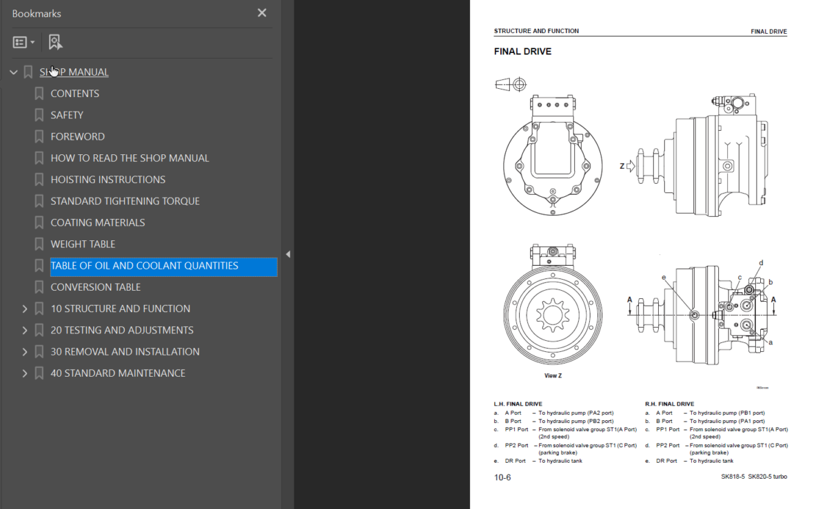 SK818-5 SK820-5 Turbo Shop Manual