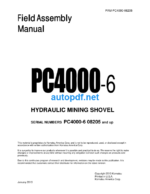 HYDRAULIC EXCAVATOR PC4000-6 (08205 and up) Field Assembly Manual