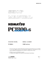 HYDRAULIC EXCAVATOR PC1800-6 Shop Manual