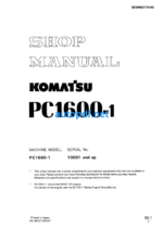 HYDRAULIC EXCAVATOR PC1600-1 Shop Manual