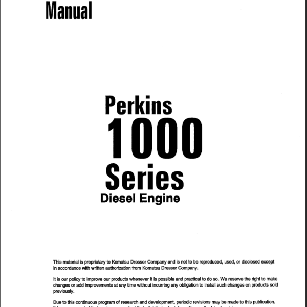 1000 SERIES Diesel Engine Shop Manual