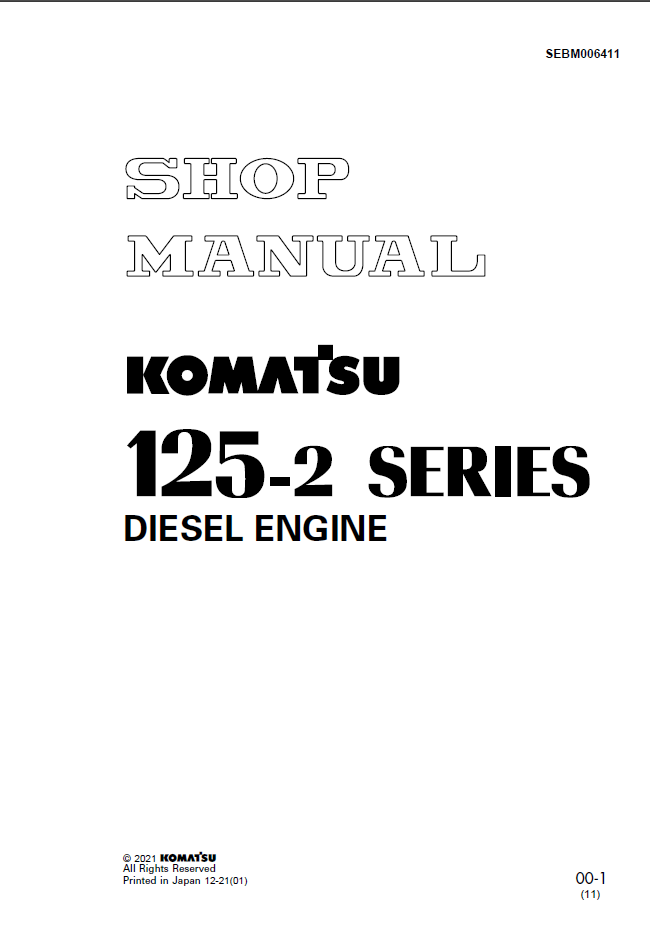 125-2 SERIES Diesel Engine Shop Manual