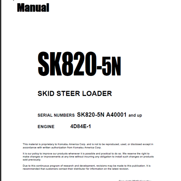 SK820-5N Shop Manual