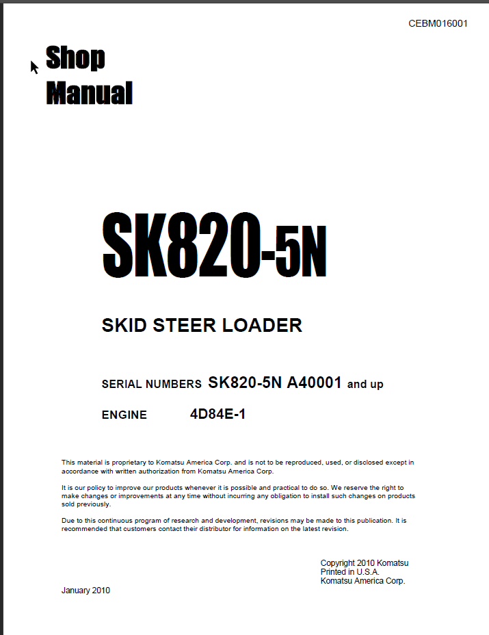 SK820-5N Shop Manual