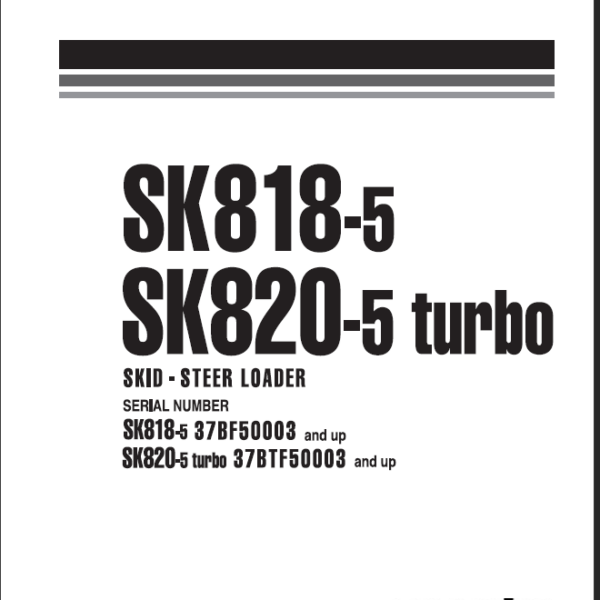 SK818-5 SK820-5 turbo (37BTF50003) Shop Manual