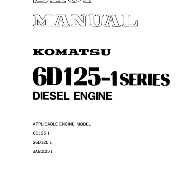 6D125-1 SERIES Diesel Engine Shop Manual