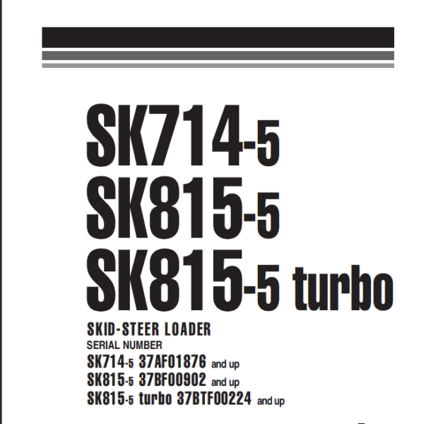 SK714-5 SK815-5 SK815-5 TurboShop Manual