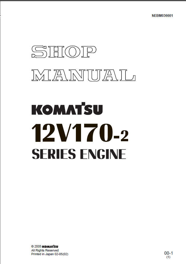 12V170-2 SERIES Engine Shop Manual