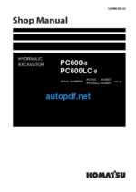 HYDRAULIC EXCAVATOR PC600-8 PC600LC-8 Shop Manual