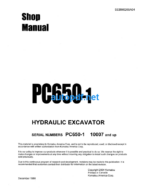 HYDRAULIC EXCAVATOR PC650-1 Shop Manual