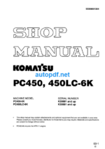 HYDRAULIC EXCAVATOR PC450 PC450LC-6K Shop Manual