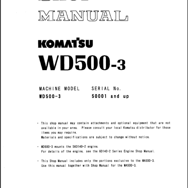 WD500-3 Shop Manual