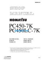 HYDRAULIC EXCAVATOR PC450-7K PC450LC-7K Shop Manual