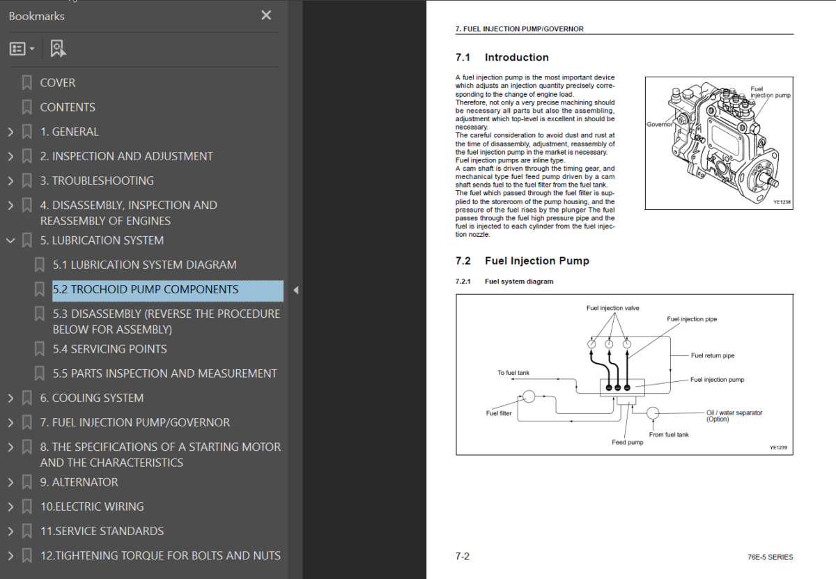 70E 76E-5 SERIES Diesel Engine Shop Manual