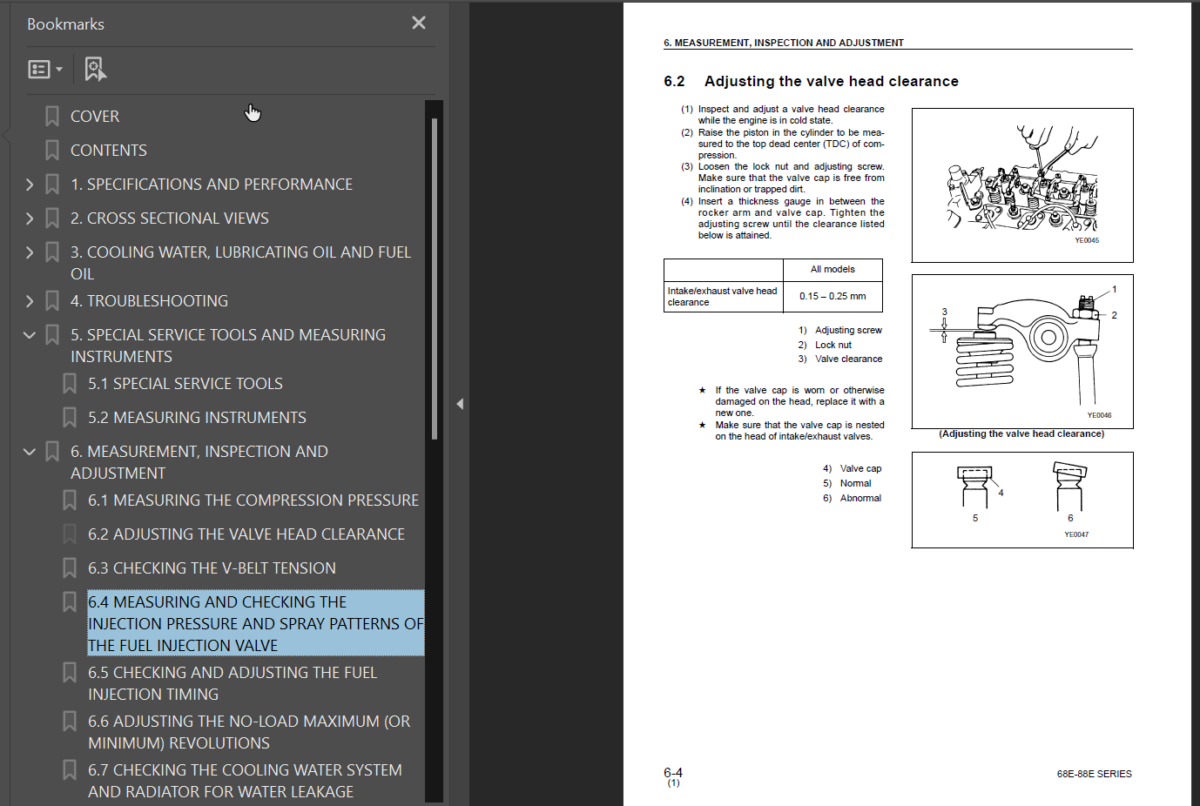 68E-88E SERIES Diesel Engine Shop Manual