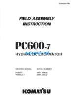 HYDRAULIC EXCAVATOR PC600-7 Shop Manual